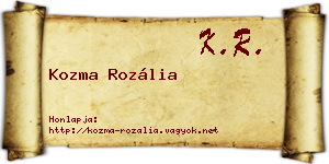 Kozma Rozália névjegykártya